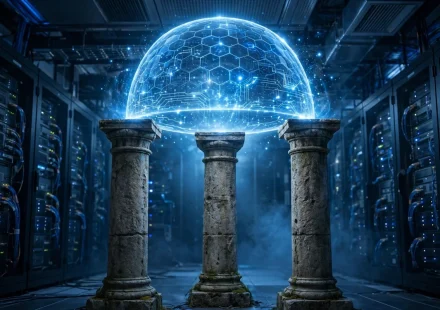 three pillars representing the cia triad of information security