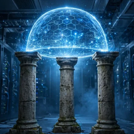 three pillars representing the cia triad of information security