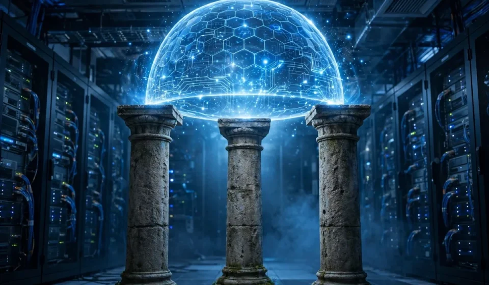 three pillars representing the cia triad of information security