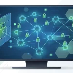 network security software monitoring a business network on screen